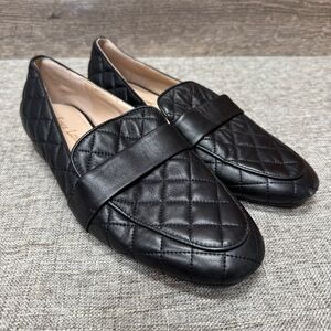 Essex Lane Tessie Black Quilted Loafer Almond Toe Shoes Size 8